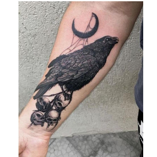 the nagetive meaning of crow tattoo